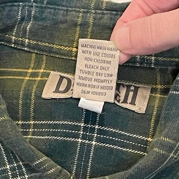 Duluth Trading Co Men’s L Green Plaid Flannel Shirt Long Sleeve Button-Down - Picture 5 of 11